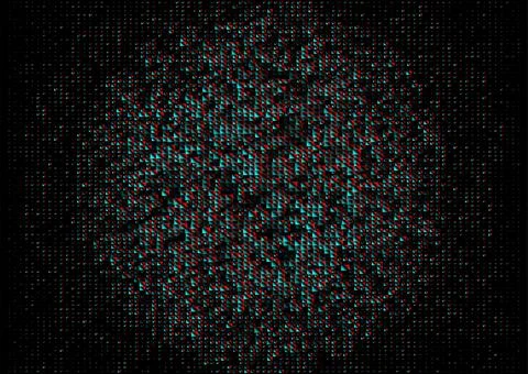 Futuristic minimal tech blue red 3d effected squares abstract background Illustrazione stock