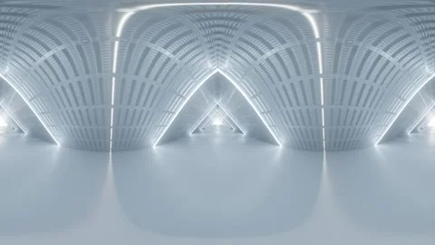 Futuristic Minimalist Interior Space with Bright Lighting 360 vr video 60fps 4k Stock Footage 310751744