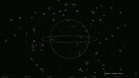 Futuristic Minimalist Space Mission Control Interface with Orbital Data and.. Stock Footage 334112539