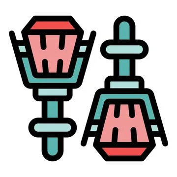 Futuristic mining tools with handles and claws for resource extraction Stock Illustration