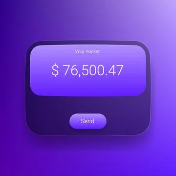 Futuristic mobile banking interface with digital wallet balance display 스톡 일러스트