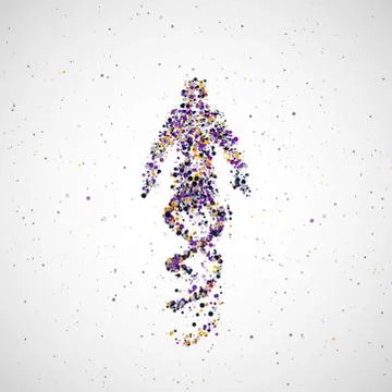 Futuristic model man of dna Stock Illustration