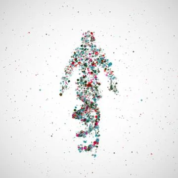 Futuristic model man of dna Illustrazione stock