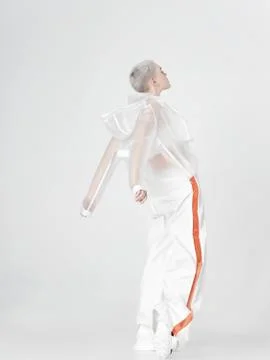 Futuristic model turning around Stock Photos