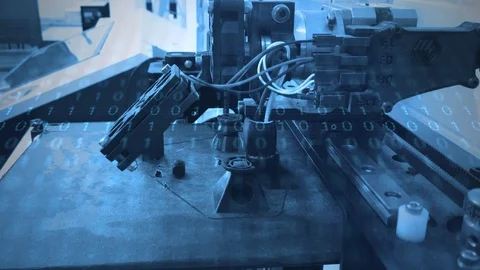 Futuristic modern 3D printing software concept Stock Footage 96048315