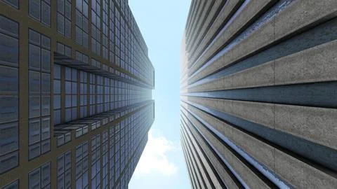 Futuristic modern architecture building Illustrazione stock