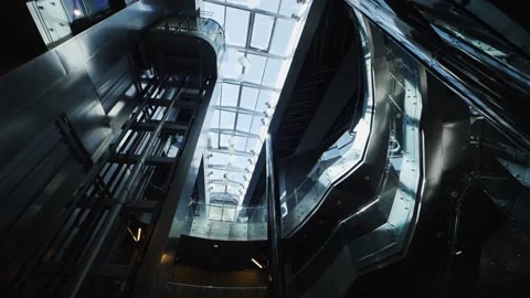 Futuristic modern building. reflection in the facades of the object Vidéo 156746856