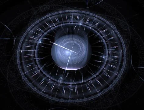 Futuristic modern clock watch abstract fractal surreal. Unusual abstract text Illustrazione stock