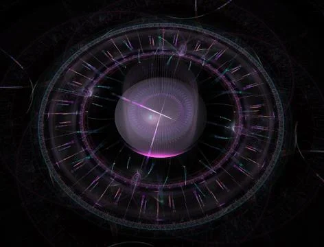Futuristic modern clock watch abstract fractal surreal. Unusual abstract text Illustrazione stock