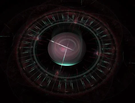 Futuristic modern clock watch abstract fractal surreal. Unusual abstract text Illustrazione stock