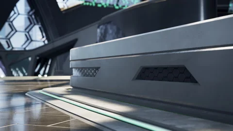 Futuristic modern office building interior in urban city Stock-Footage 214217463