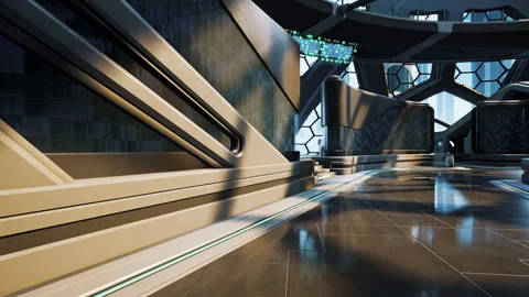 Futuristic modern office building interior in urban city Stock-Footage 251563471