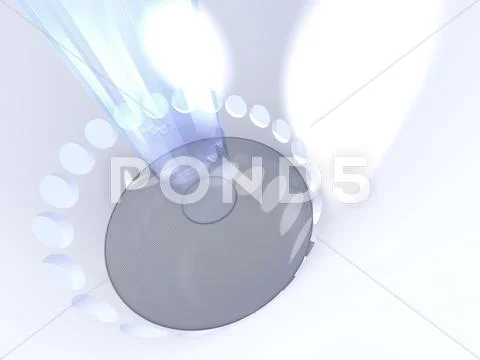 Futuristic modern round indoor with glass Stock Illustration