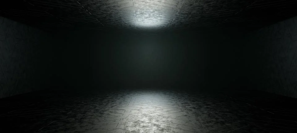 Futuristic Modern Sci Fi Concrete Hallway Corridor Tunnel Warehouse Undergrou Stock Illustration
