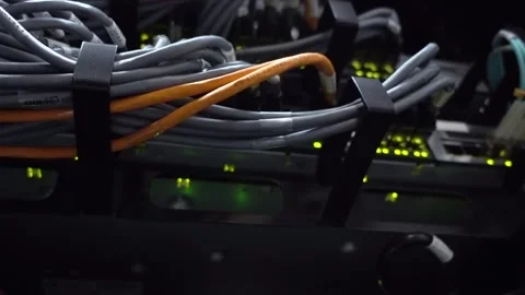 Futuristic modern server room in the data center. Stock Footage 140469143