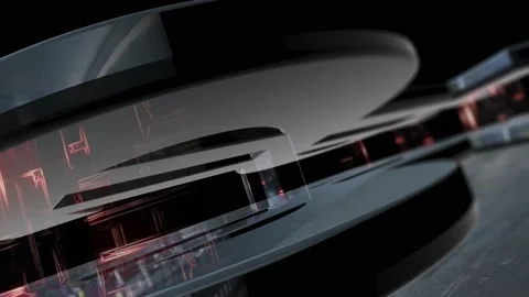 Futuristic modern space with a technological interior Stock Footage 224363797