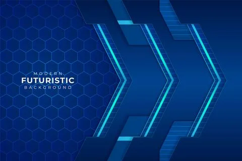 Futuristic Modern Style Background Light Blue with Hexagon Overlapped Layer Stock Illustration