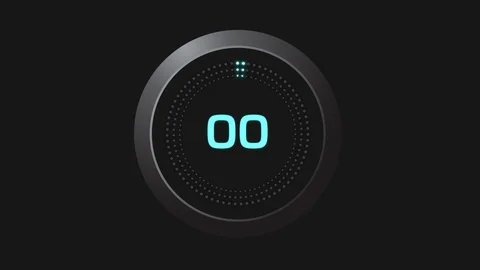 Futuristic modern timer one minute animation from 0 to 60 seconds. Stock Footage