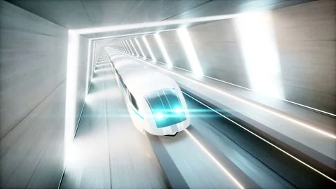 futuristic modern train, monorail fast d... | Stock Video | Pond5