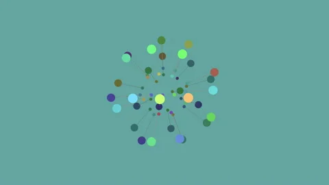 Futuristic molecule pattern with dots and lines in dark space Stock Footage 209526795