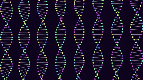Futuristic molecule pattern with dots and lines in dark space Stock Footage 210143832