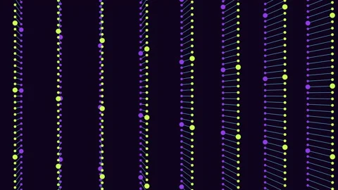 Futuristic molecule pattern with dots and lines in dark space Stock Footage 210144308