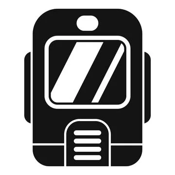 Futuristic monorail train front view showing doors and window Stock Illustration