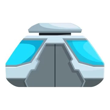 Futuristic monorail train moving through urban landscape Stock Illustration