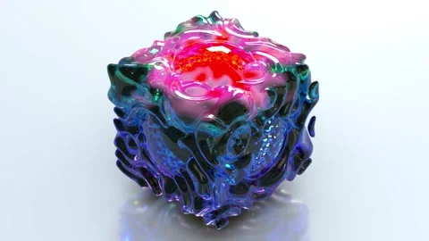 Futuristic Morphing 3D Cube 39 4K Stock Footage 277108989