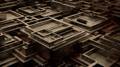 Futuristic Morphing Abstract Cityscape Loop Stock Footage 221442629