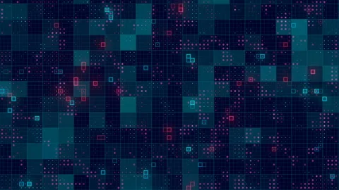 Futuristic mosaic with halftone dot pattern. Modern 3d rendering loop animation Stock Footage 196687790