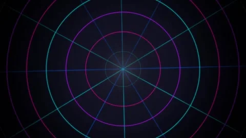 Futuristic Motion Abstract with Circular Grid Patterns in Dynamic Digital A.. 库存影片 342623644