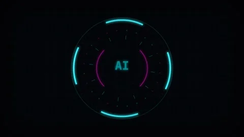 Futuristic Motion AI Technology Circular Interface Dynamic Visuals for Digi.. 库存影片 342534284