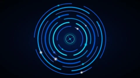 Futuristic Motion Animation of Circular Data Visualization. 库存影片 336611729