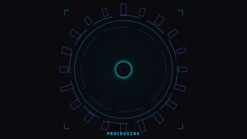 Futuristic Motion Animation of Circular Digital Interface. Stock Footage 336611530