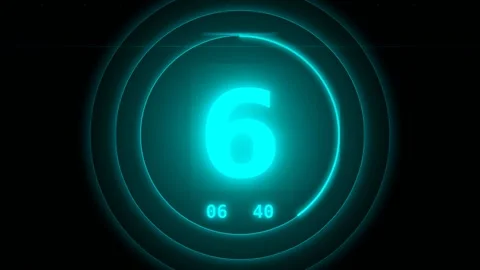 Futuristic Motion Animation of Circular Digital Timer with Countdown Effect. Vídeos de archivo 336611579