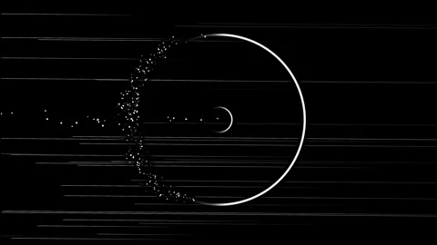 Futuristic motion animation of a round spacecraft accelerating through deep Stock Footage 345550731
