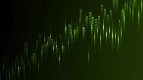 Futuristic motion background with abstract green growth chart lines Stock Footage 341549517