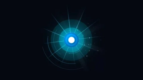 Futuristic Motion Blue Circular Interface Technology Animation for Digital .. 库存影片 342745894