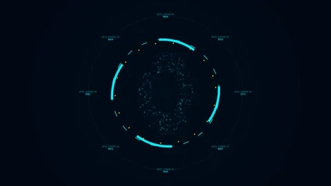 Futuristic Motion Circular Light Animation in Dark Background for Technolog.. Stock Footage 342562167