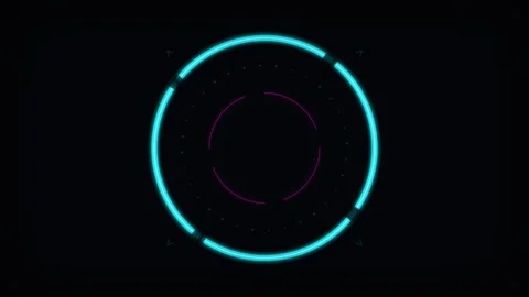 Futuristic Motion Circular Neon Light Animation for Technology and Digital .. 库存影片 342766305