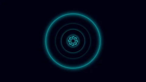 Futuristic Motion Circular Neon Lights Animation for Technology and Science.. Vídeos de archivo 338314081