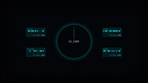 Futuristic Motion Data Visualization with Circular Interface and Dynamic El.. 库存影片 342558731