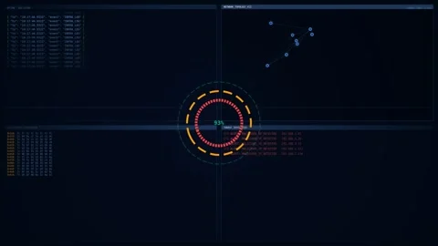 Futuristic Motion Digital Interface with Circular Targeting and Dynamic Dat.. 库存影片 342636326