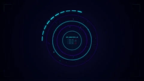 Futuristic Motion Digital Interface with Circular Data Visualization for Te.. Stock Footage 342649942