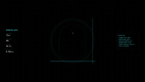 Futuristic Motion Digital Interface with Data Visualization and HUD Elements. Stock Footage 342628312