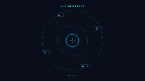 Futuristic Motion Digital Interface with Dynamic Data Visualization and Cir.. Stock Footage 338313937