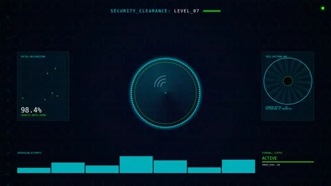 Futuristic Motion Digital Interface with Dynamic Data Visualization and Con.. Видео 342528632