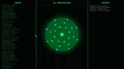 Futuristic Motion Digital Interface with Green Data Visualization and Dynam.. 库存影片 342620959