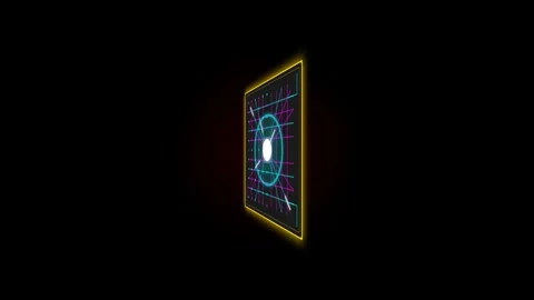 Futuristic motion digital interface with neon lights and holographic effect.. 库存影片 342664380